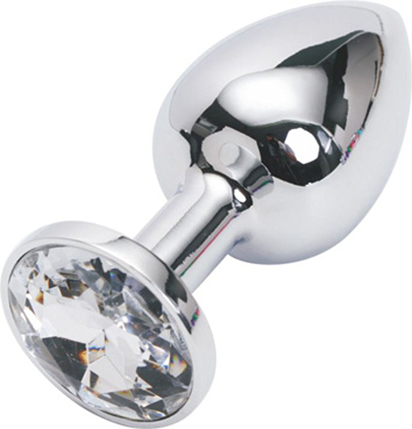 30mm Edelstahl Anal Plug Buttplug extra schwer 140g mit klarem Kristall